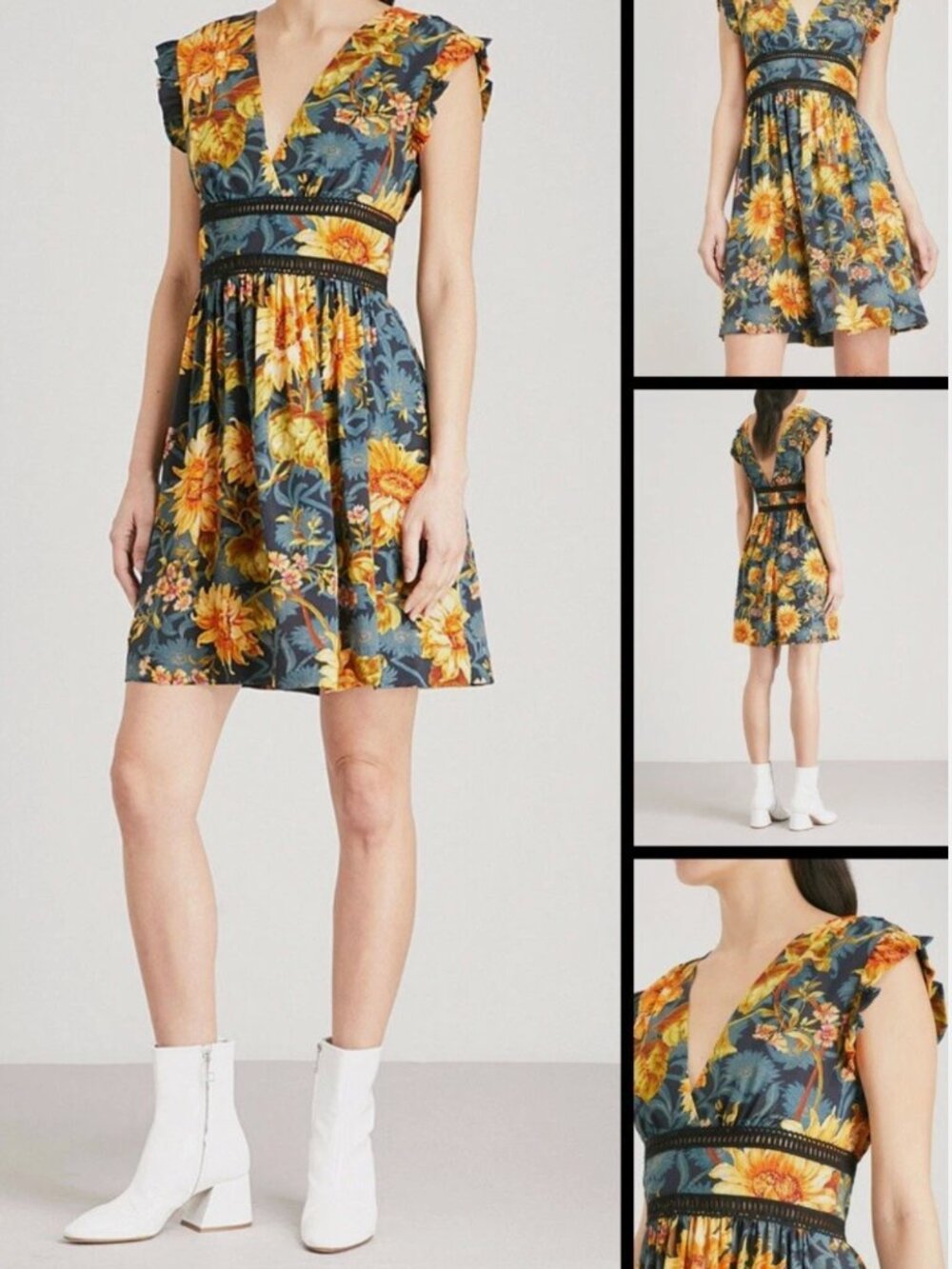 Sandro Paris Sunflower Dress Size 36 (S)